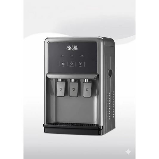 Super Tech Tabletop Inverter Water Dispenser, 3 Taps, 7L Capacity, Black & Grey, RAX5-2-63TB