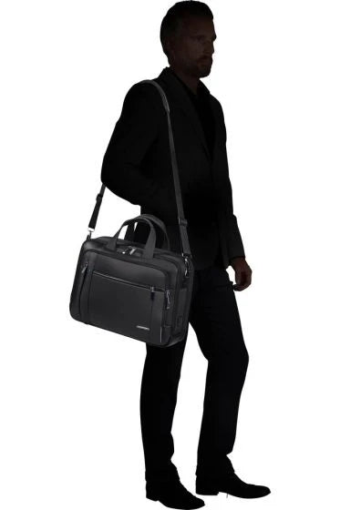 Samsonite Spectrolite 3.0 15.6-Inch Laptop Briefcase Black, Expandable 18-22L Capacity, Laptop and Tablet Compartments, Adjustable Shoulder Strap, Front Pocket, Nylon and Polyester, 42 × 32 × 13/21 cm, 1.4 kg