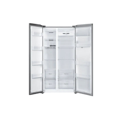 TCL P650SBS 607L Side-by-Side Refrigerator | Twin Eco Inverter | Water Dispenser | LED | Silver