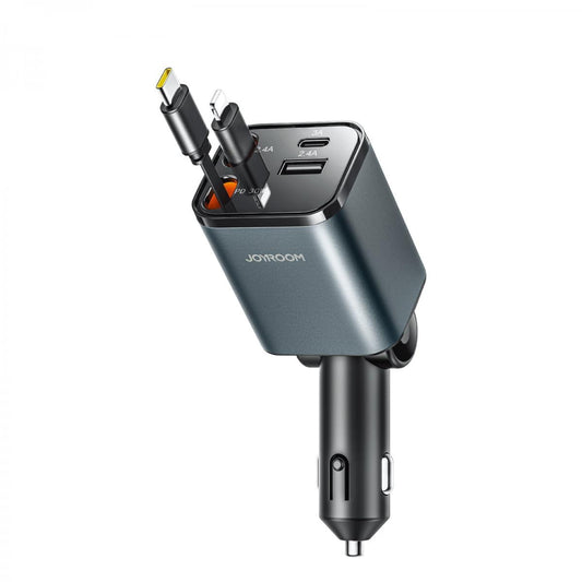 JOYROOM JR-CCL05 50W 4-in-1 Retractable Cable Car Charger Safer & Tider Fast Charging - 18 Months Warranty