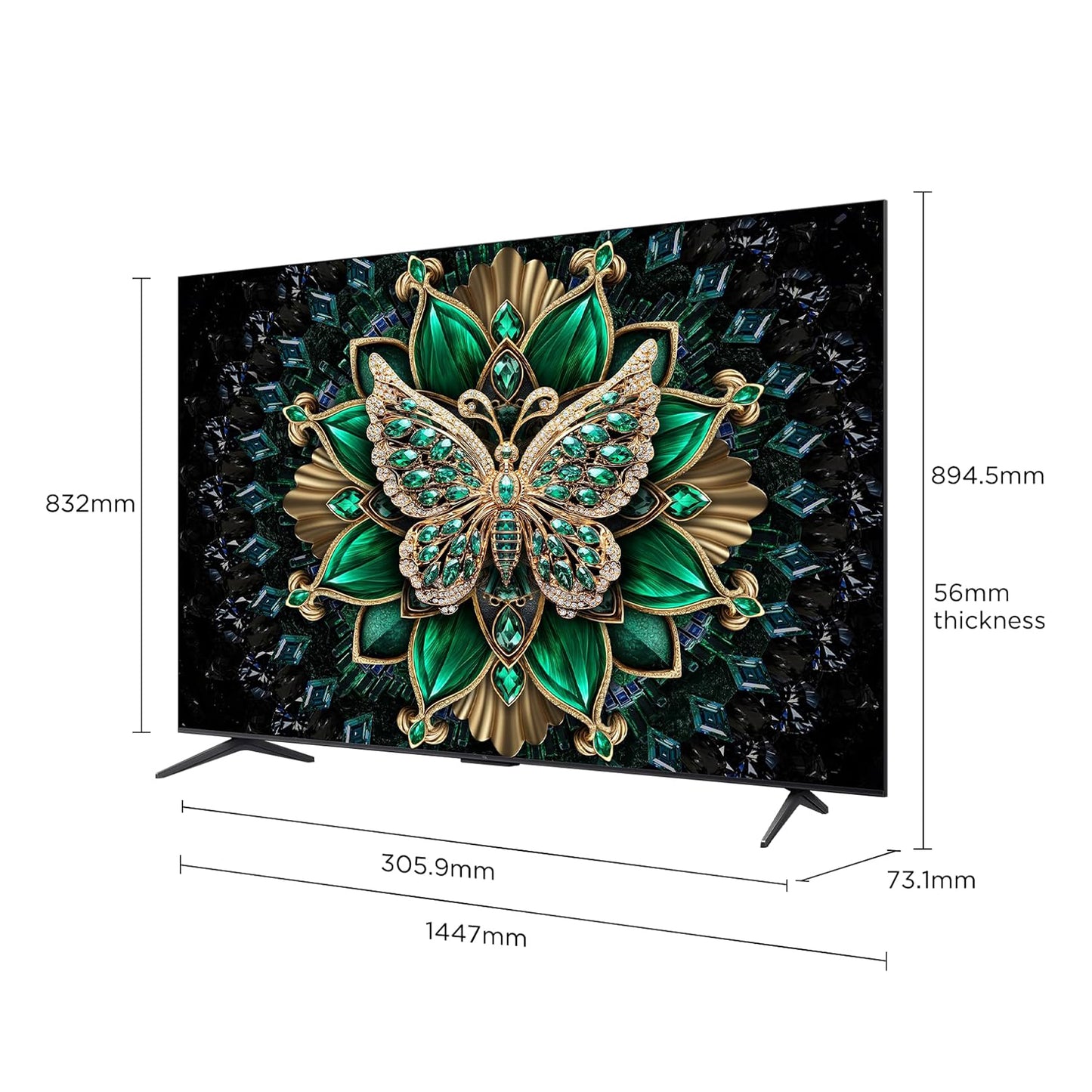 TCL 65C6K Television 65 Inch Smart TV 4K QD-Mini LED Colorful Quantum Crystal HDR 10+ Gaming Google TV