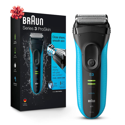 Braun Electric Series 3 Razor with Precision Trimmer, Rechargeable (3040 BLK/BLU)
