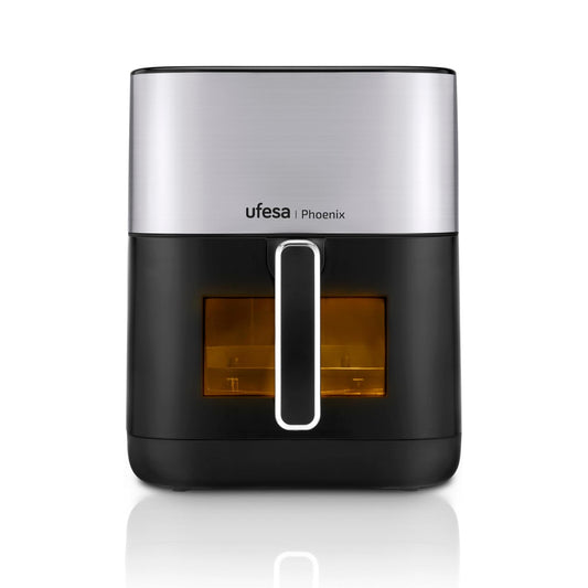 Ufesa Phoenix Double Resistance Air Fryer with Steam, 6L, 1800W, 10 Preset Programs, Window and Interior Light, Recipe Book Included
