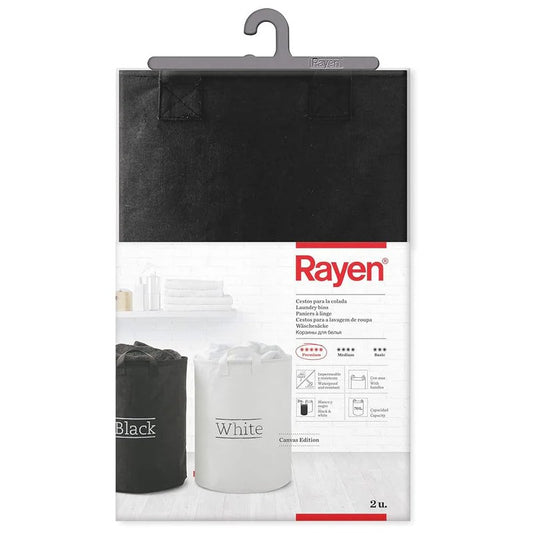 Rayen Laundry Basket 40cm, Black & White (2303.01)