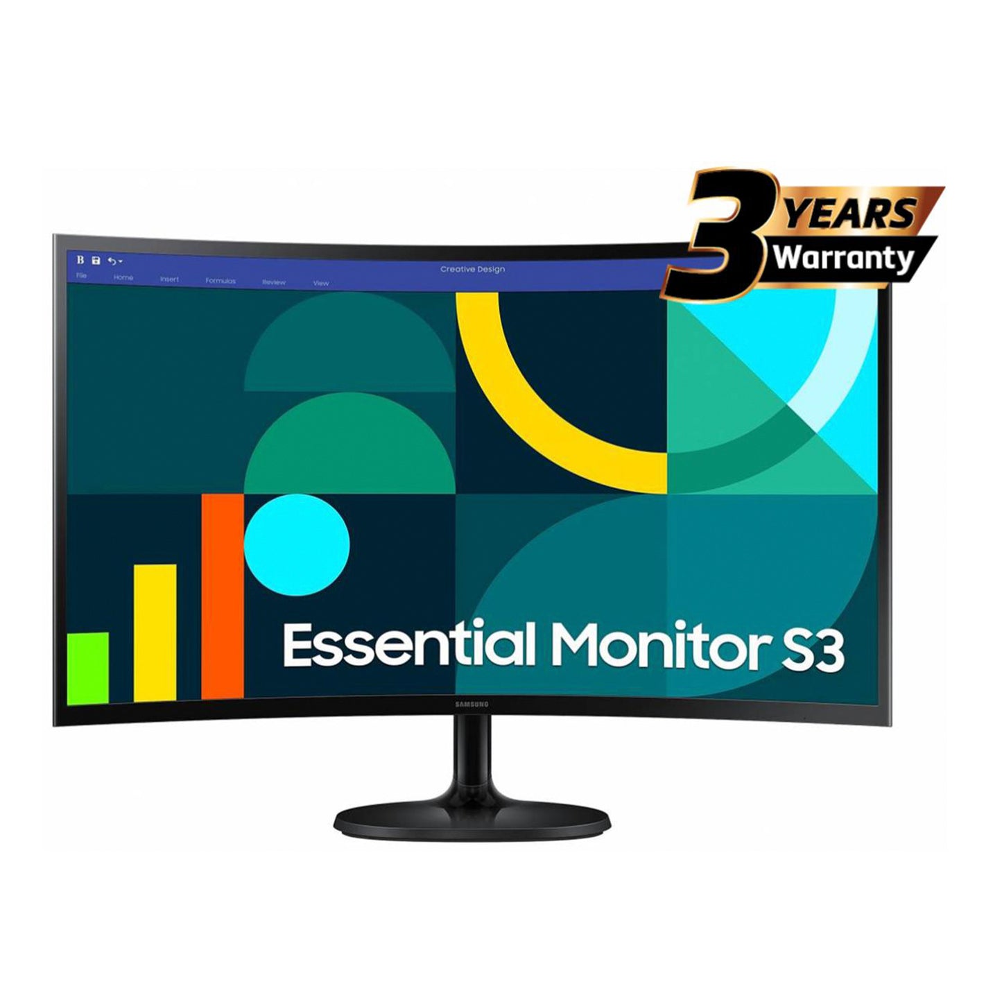 Samsung S3 Essential (D362) 24" Full-HD, VA Curved Monitor, 100Hz, 4MS (GTG)