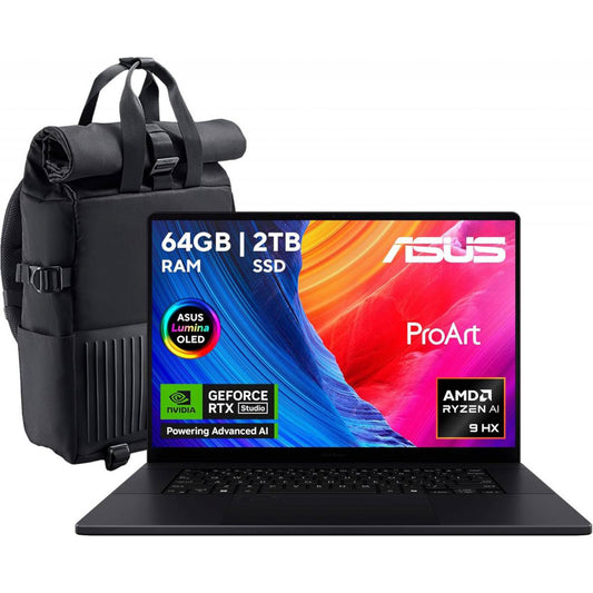 Laptop ASUS ProArt P16 AMD Ryzen™ AI 9 HX 370 Processor XDNA™ NPU up to 50TOPS NVIDIA GeForce RTX 5070 8GB GDDR6 16" 4K OLED 500nits HDR Touch - Nano Black (H7606WP-ME033W)