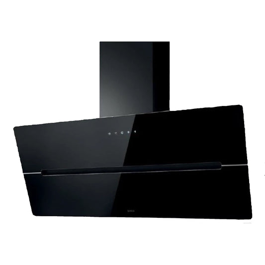 Elba 90cm Cooker Hood Black Glass  Powerful Airflow (ELWI BL90R)