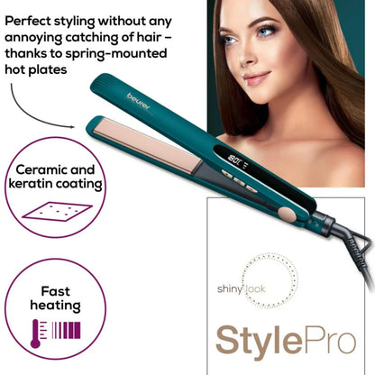 Beurer HS 50 Ocean Hair Straightener Keratin Ceramic Coating