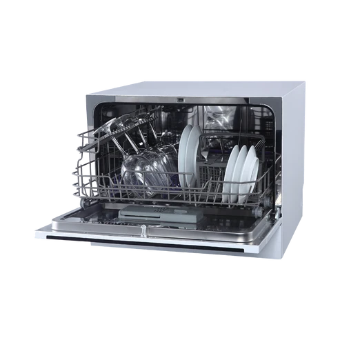 Midea Counter Dishwasher - 6 Sets - 7 Programs - 1 Spray - 1 Basket- Silver - (WQP6-3602F)