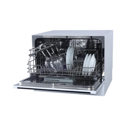 Midea Counter Dishwasher - 6 Sets - 7 Programs - 1 Spray - 1 Basket- Silver - (WQP6-3602F)