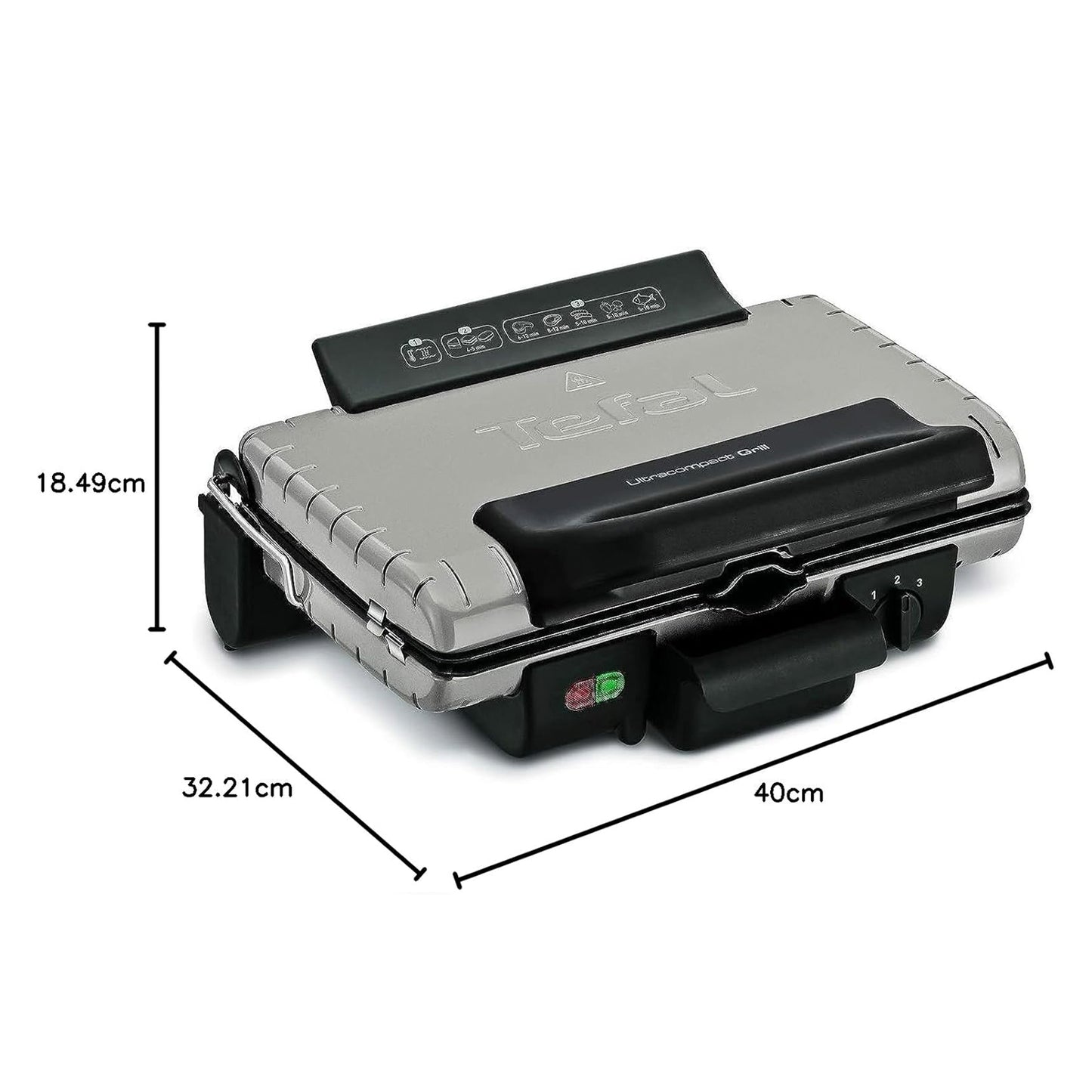 Tefal Grill, Ultra Compact Barbecue / Bbq Grill, 1700 Watts, Silver , Gc302B28"Min 1 year