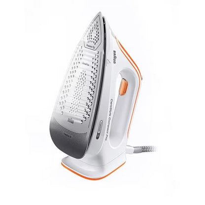 Braun CareStyle Compact Steam Generator Iron IS2561WH - 2400W Power - 6 Bar Pressure - FreeGlide 3D Soleplate - iCare Technology - White/Orange