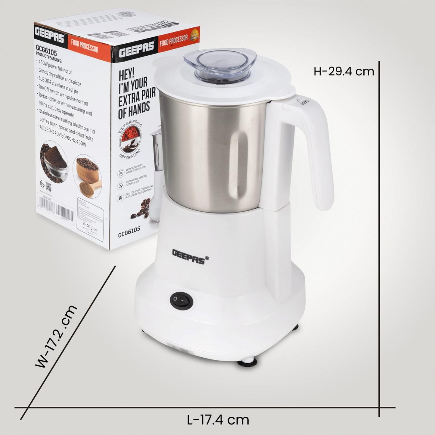 Geepas Coffee Grinder 300ml 450W  (GCG6105)