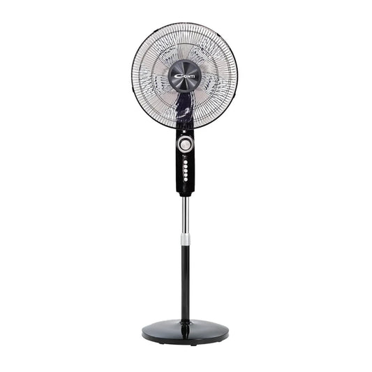 Conti 18-Inch Stand Fan, 7 Blades, 75W, 4 Speeds, Timer, White, SF18001 WH