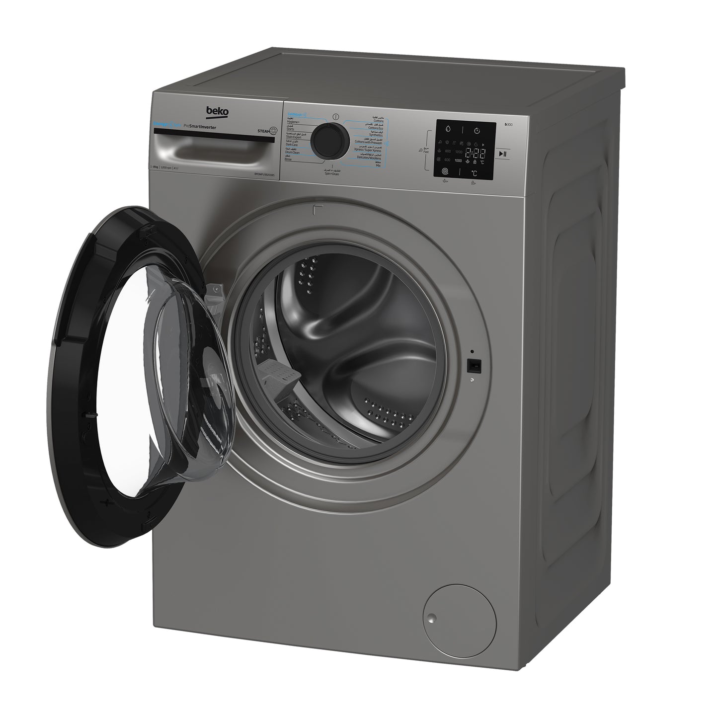 Beko Washing Machine 1200 RPM 8 kg Gray Inverter A+++(BM3WFU38200BS)