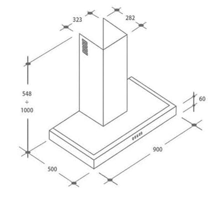 كاندي شفاط مربع ديكور 90 سم - CMB955X