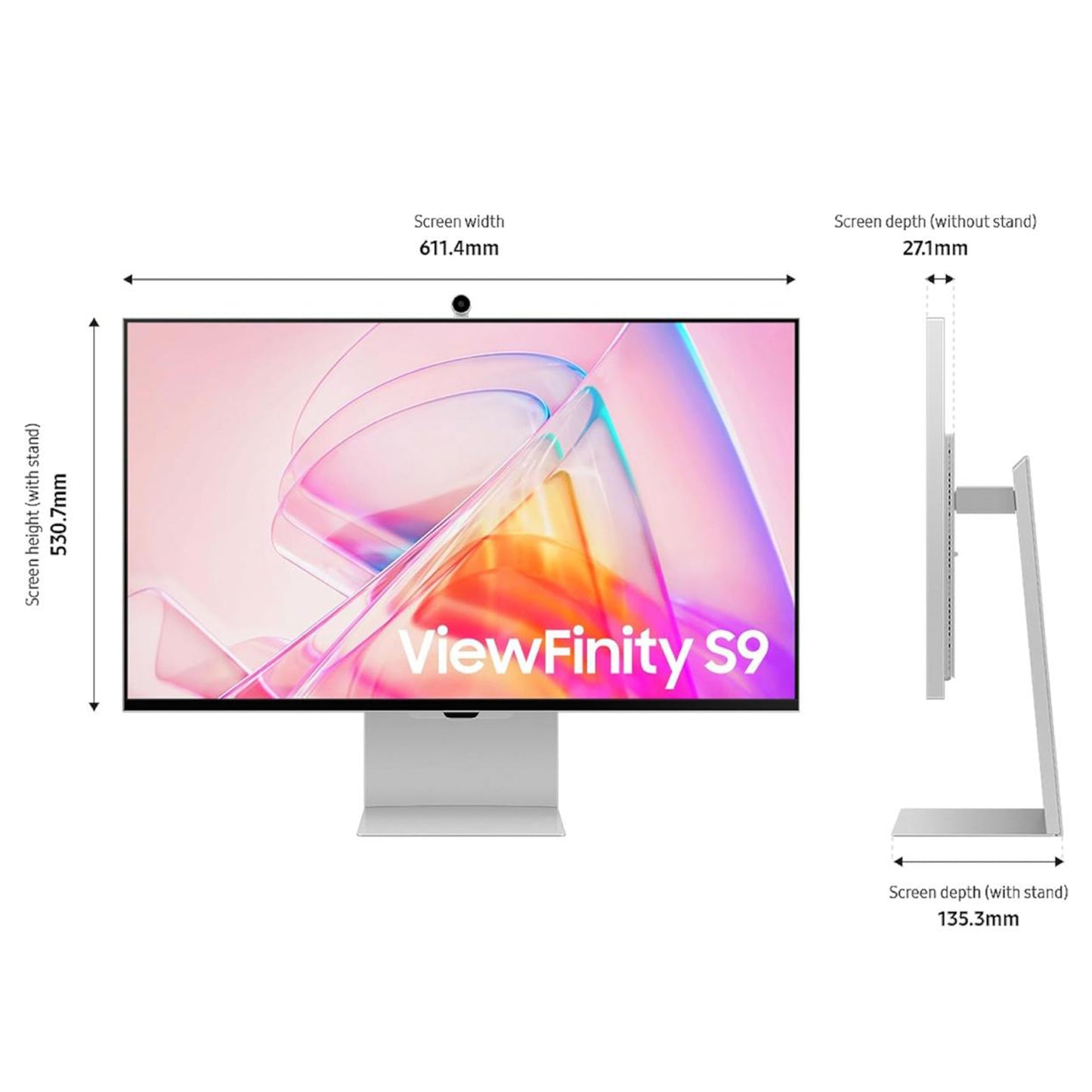 Samsung ViewFinity S9 (S90PC) Smart 27" 5K Flat Matte Monitor For Win & Mac, IPS, 218 PPI, 60Hz