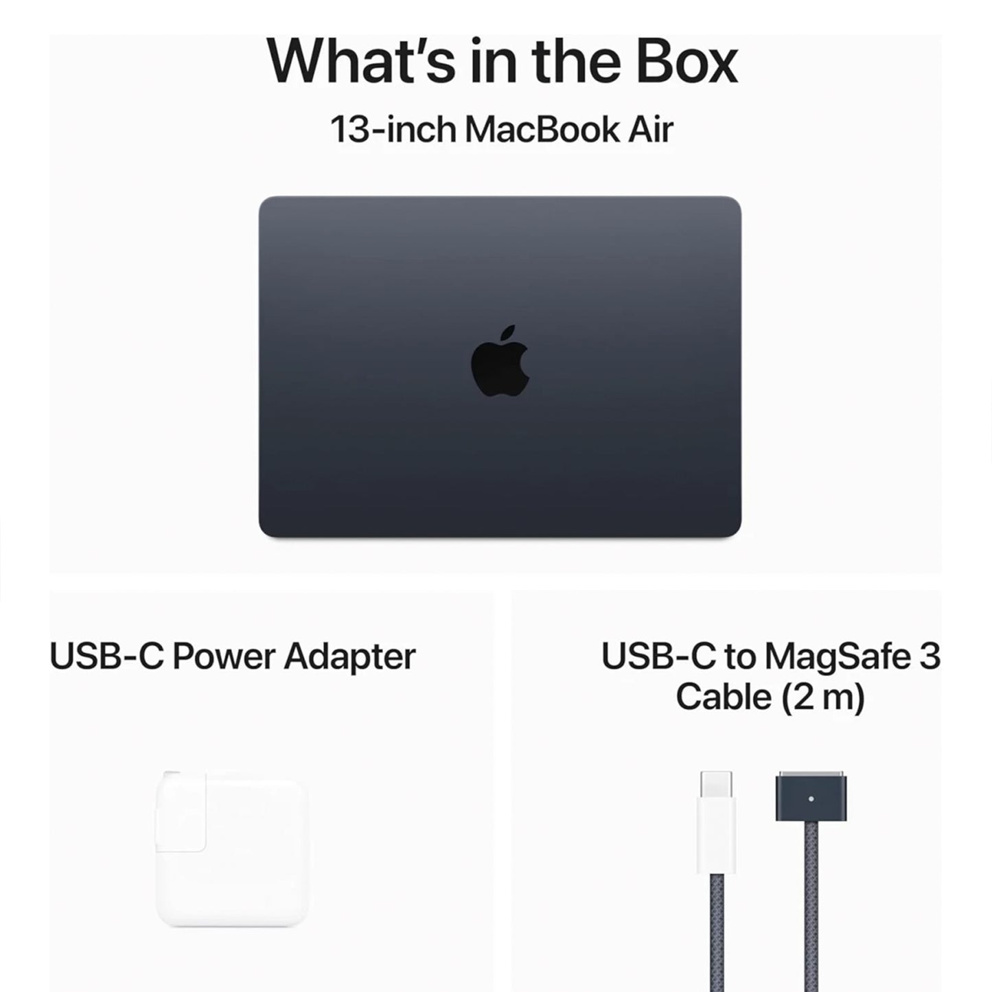 Apple MacBook AIR 13 NEW (2024) Apple M3 (512GB/24GB) 8Core CPU & 10Core GPU Retina True Tone - Midnight