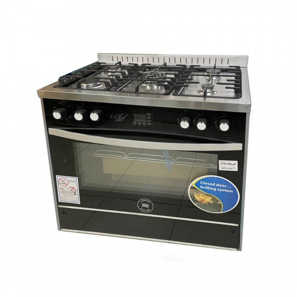 Unionaire I-chef steel Gas Cooker 5 Burners 60*90 CM