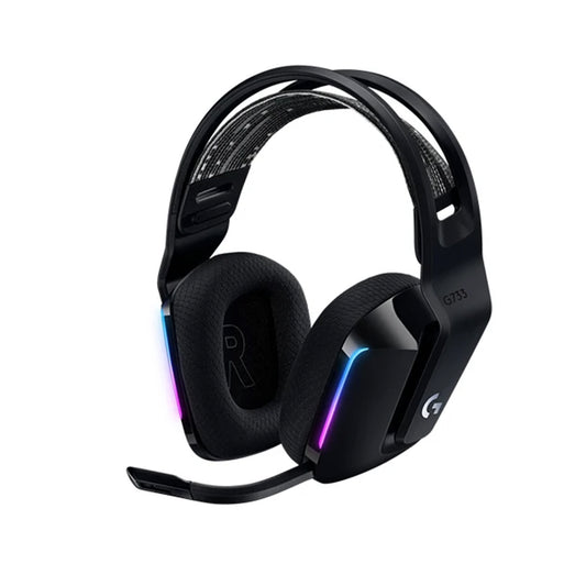 Logitech G733 Lightspeed Wireless Gaming Headset with Suspension Headband, Lightsync RGB-BLACK (981-000864)