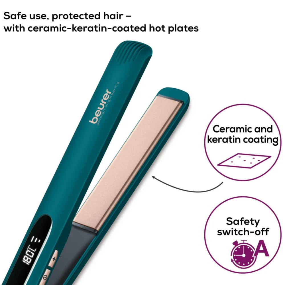 Beurer HS 50 Ocean Hair Straightener Keratin Ceramic Coating