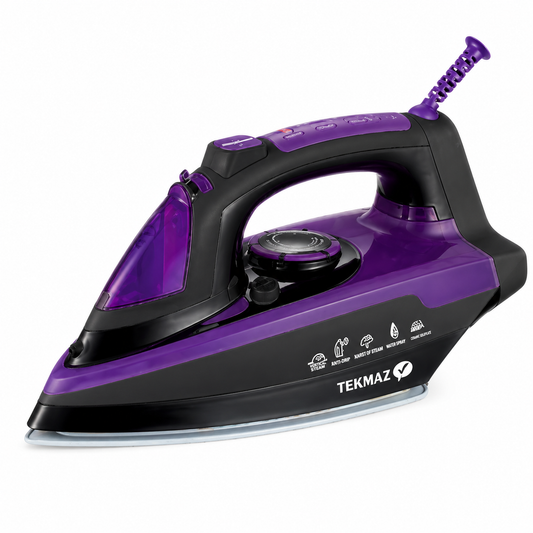 TEKMAZ Ceramic Steam Iron – (2300W, Purple)