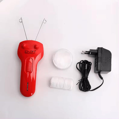ENZO EN-6089 Electric Cotton Thread Body & Facial Hair Removal Epilator for Women - Precision Hair Removal with Gentle, Effective Results, 220-240V,(WHITE)