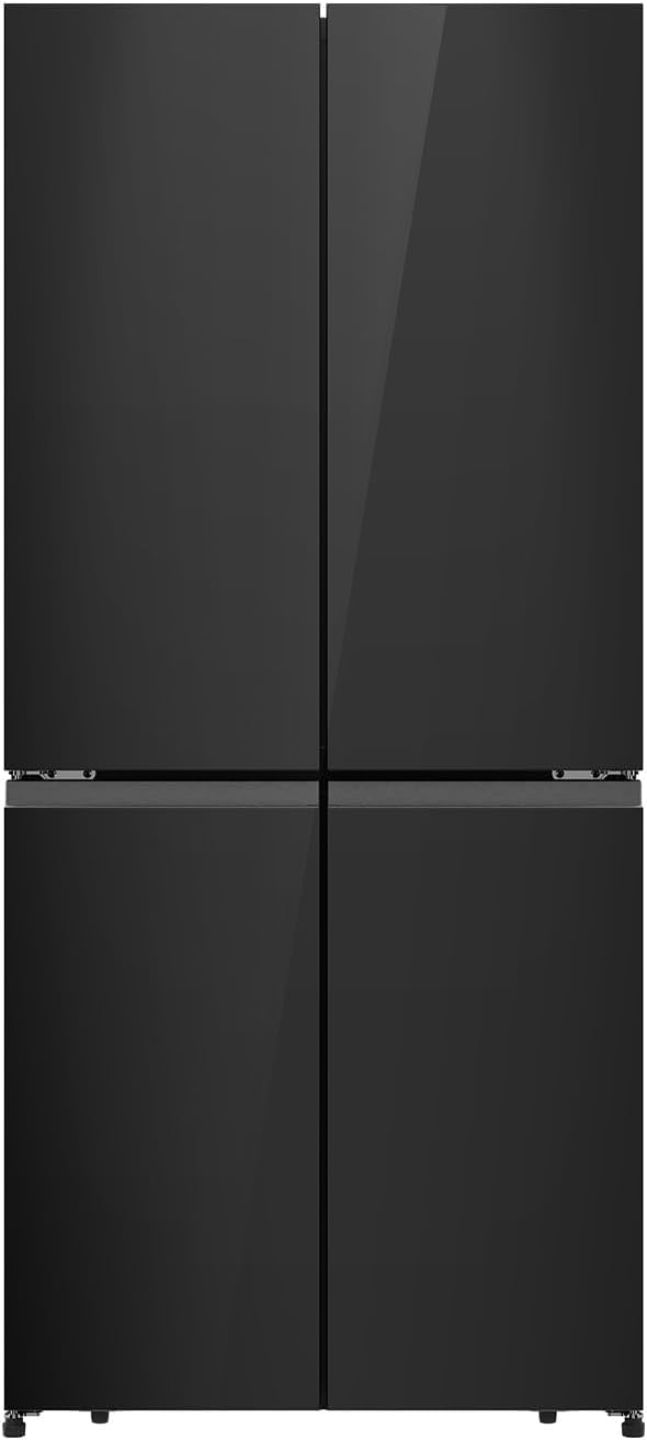 Hisense RQ5G470SBB3 - Cross Door American 457L Freezer Fridge, My Fresh Choice, Dual-Tech Cooling, Bottom Cooling System, Black Glass, 1 Year Full & 5 Years Compressor Warranty