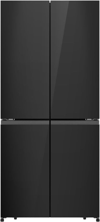 Hisense RQ5G470SBB3 - Cross Door American 457L Freezer Fridge, My Fresh Choice, Dual-Tech Cooling, Bottom Cooling System, Black Glass, 1 Year Full & 5 Years Compressor Warranty