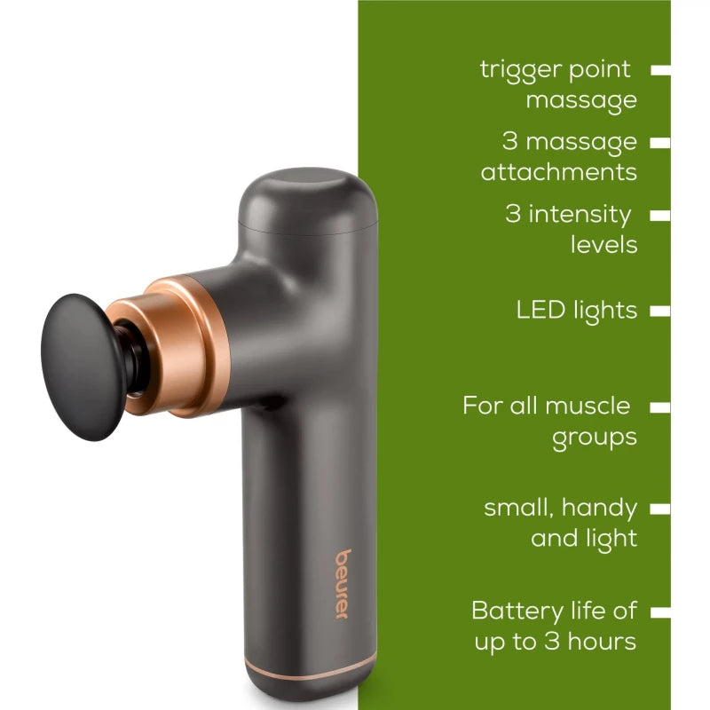 Beurer MG79 Deep Tissue Percussion Massager, Dual Head Vibrating Massage for Neck, Back &amp; Shoulders, Relieves Muscle Tension &amp; Stiffness, Ergonomic Design