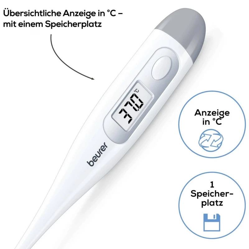 Beurer Thermometer – FT 09 White Digital Medical Thermometer for Fast and Accurate Temperature Readings