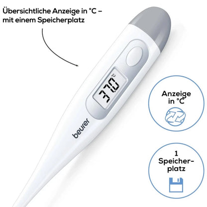Beurer Thermometer – FT 09 White Digital Medical Thermometer for Fast and Accurate Temperature Readings