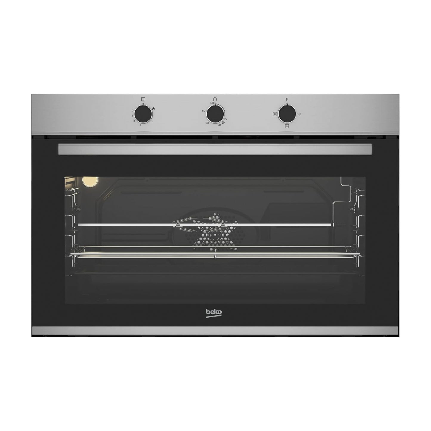Beko built in oven gas with fan 90cm (BBWHT12106XS)