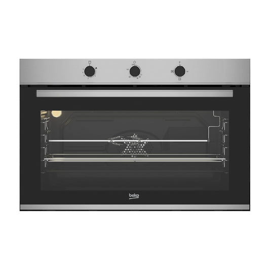 Beko built in oven gas with fan 90cm (BBWHT12106XS)