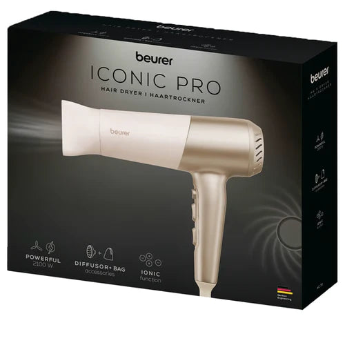 Beurer Hairdryer - Professional Ion Hair Dryer with Diffuser