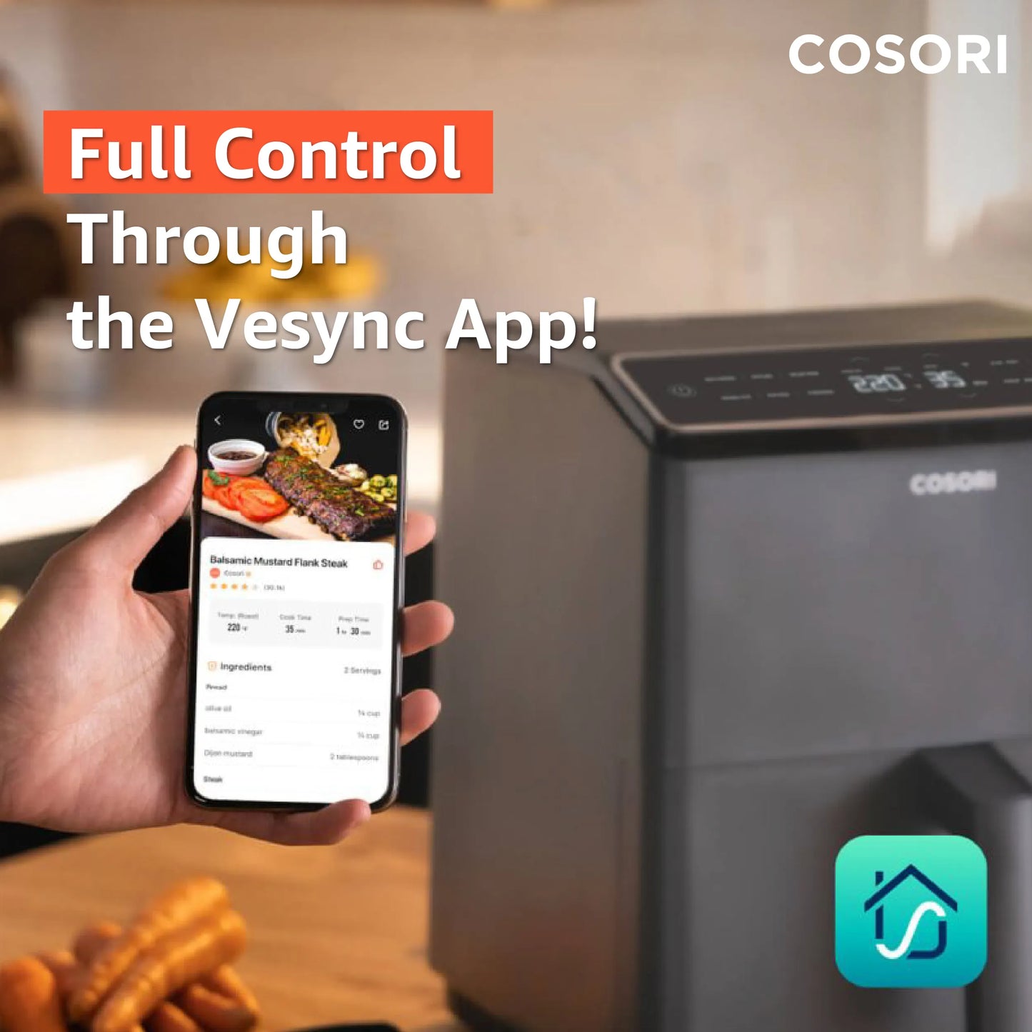 مقلاة كوسوري Dual Blaze Smart WiF Air Fryer سعة 6.4 لتر