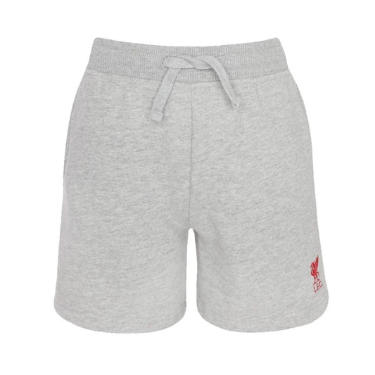 Liverpool FC Kids' Grey Sweat Shorts: Comfortable Sportswear for Young Fans, Available in 11/12 Years Size. Perfect for Play or Showing Team Spirit!