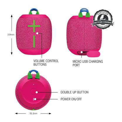 Logitech MOBILE SPEAKER WONDERBOOM 3 BT ACTIVE-Pink (984-001831)