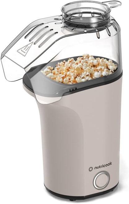 Nutricook Popcorn Maker | 16-Cup Oil-Free Hot Air Popper, Measuring Cup & Butter Melter – NC-PM150BG (Beige)