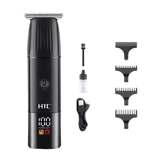 H-T-C AT-258 Rechargeable Hair Trimmer for Men, Professional Cordless Beard & Hair Clipper, T-Blade Precision Cutting, LCD Battery Display, USB Type-C Fast Charging, Fully Washable Grooming Trimmer