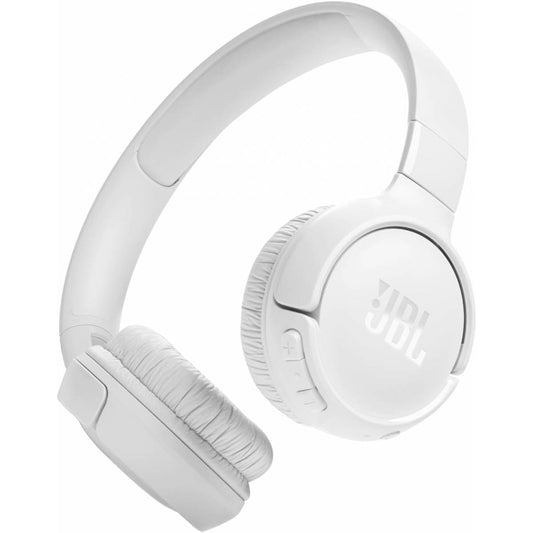 JBL Tune 520BT - Wireless On-Ear Headphones, Up to 57H Battery Life and Speed Charge, Lightweight, Comfortable and Foldable Design, Hands-Free Calls with Voice Aware - White