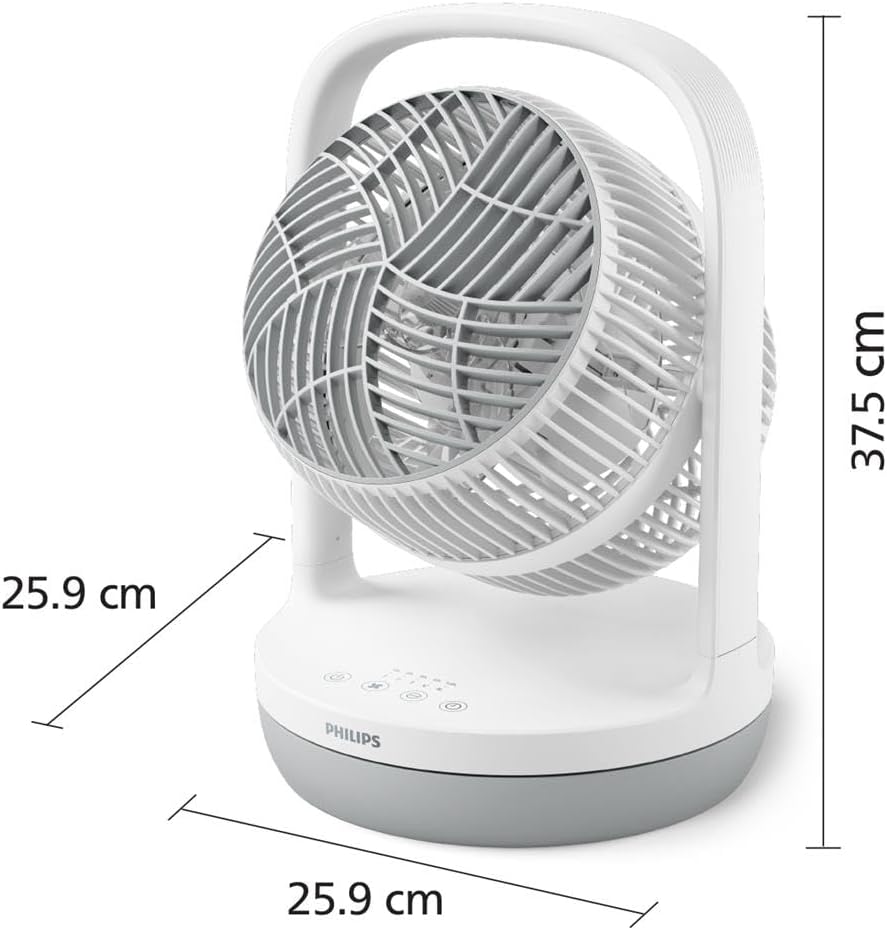 Philips Table Fan, Airflow 738m³/h, Sleep Mode, 180° Tilt
