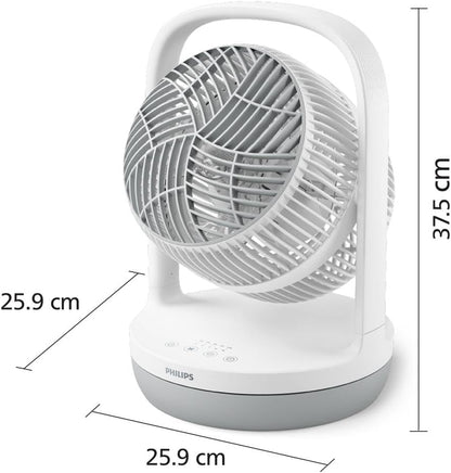 Philips Table Fan, Airflow 738m³/h, Sleep Mode, 180° Tilt