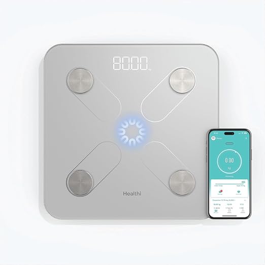 Nutricook Smart Body Composition Scale w/ 20 Metrics, High Accuracy 50g, LED Breathing Light, Fitdays App, Apple Health, Google Fit, Fitbit & Samsung Compatible Digital Bathrooms, Blue