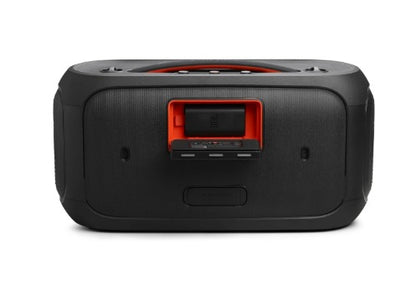 JBL PartyBox On-The-Go 2 - Portable Party Speaker with one Wireless Digital mic, Handle and a Shoulder Strap, Dynamic lightshow, Up to 15 Hours Playtime, Splash Proof &amp; Auracast™ (Black)