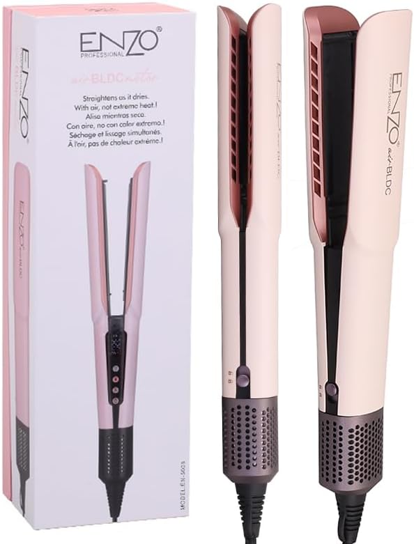 ENZO EN-5008 High-Speed Hot Air Straightener – 4-in-1 Blow Dryer, Styler, Straightener & Volumizer with Ionic Technology for Smooth, Frizz-Free Hair - Intl Version