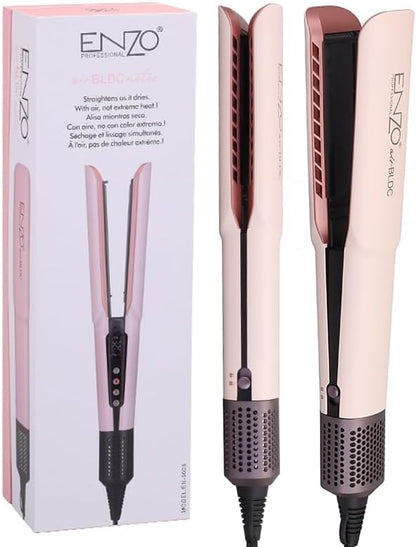 ENZO EN-5008 High-Speed Hot Air Straightener – 4-in-1 Blow Dryer, Styler, Straightener & Volumizer with Ionic Technology for Smooth, Frizz-Free Hair - Intl Version