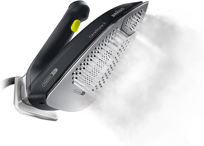 Braun CareStyle 3 IS3257BK, Steam Ironing Station with FreeGlide 3D Technology, 125 g/min Steam, Fast Heating, iCare Mode, Vertical Ironing, Removable 1.8 Litre Tank, 2200 W, Black