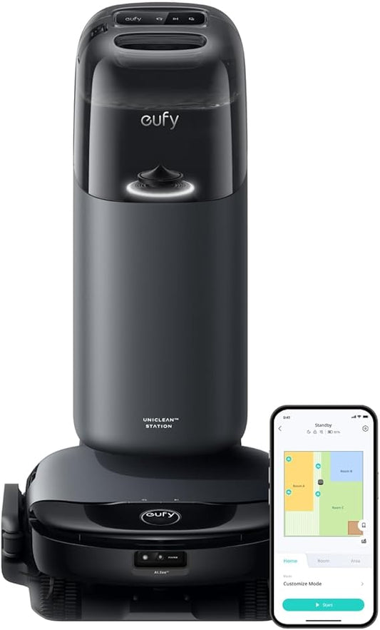 eufy Omni S1,Robot Vacuum Cleaner with Mop, Incredible Suction, All-in-One Station, Smart Obstacle Avoidance, Lift Mop, Wi-Fi, App, Alexa, Corner-to-Edge Deep Cleaning