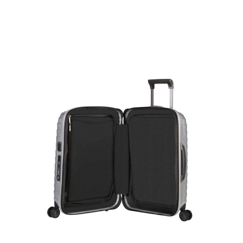 Samsonite Proxis Expandable Cabin Trolley Silver, Lightweight Roxkin Polypropylene, USB Port, TSA Lock, 4-Wheel Spinner